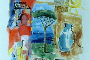 Titel: Collage, Technik: Acryl auf Leinwand, Quelle: Unbekannt