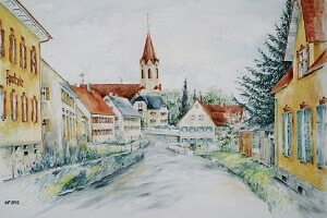 Titel: Dunningen, Technik: Acryl auf Leinwand