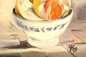 Titel: Grapefruit, Technik: Acryl auf Leinwand, Quelle: Unbekannt