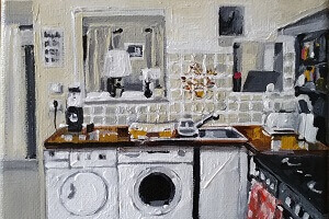 Titel: Joannas Kitchen, Technik: Acryl auf Leinwand, Quelle: Fotografie von Sabrina Frank