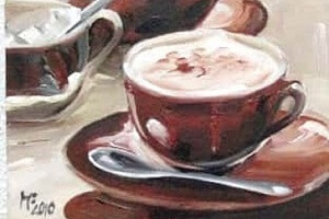 Titel: Kaffeeset, Technik: Acryl auf Leinwand, Quelle: Unbekannt