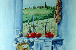 Titel: Küchenfenster, Technik: Acryl auf Leinwand, Quelle: Leslie Forbes