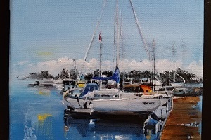 Titel: Am Bodensee, Technik: Acryl auf Leinwand, Quelle: Fotografie von Sabrina Frank