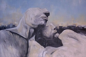 Titel: Steinzeit 1, Technik: Acryl auf Leinwand, Quelle: Unbekannt