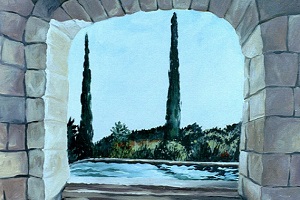Titel: Toscana, Technik: Acryl auf Leinwand, Quelle: Unbekannt